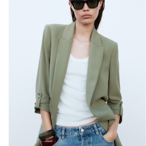 BLAZER WITH ROLLED-UP SLEEVES - Picture 2 of 6